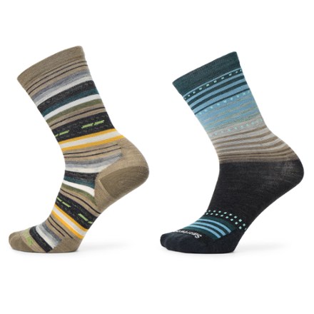 Smartwool Everyday Margarita/Stitch Stripe Cushion Crew Socks - Women's - 2 Pairs 0