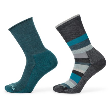 Smartwool Everyday Roll Top and Multi-Stripe Crew Socks - Women's - 2 Pairs 0