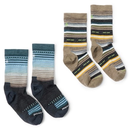 Smartwool Everyday Margarita/Stitch Stripe Cushion Crew Socks - Women's - 2 Pairs 1