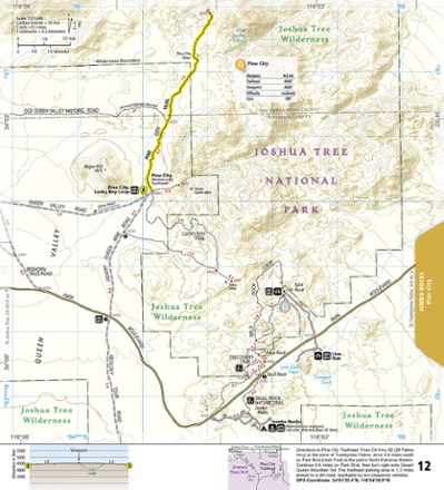 Joshua Tree National Park Day Hikes Topographic Map Guide