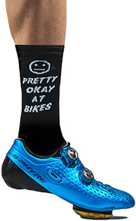 Pretty Okay At Bikes Crew Socks