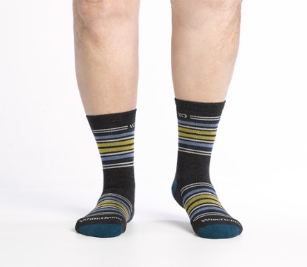 Multi Stripe Cushioned Micro Crew Socks - Men's