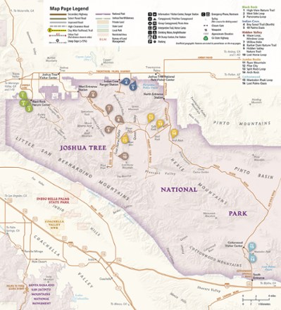 Joshua Tree National Park Day Hikes Topographic Map Guide