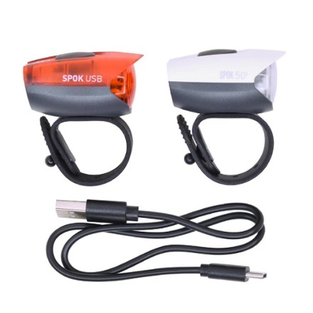 Spok 50 USB Front and Rear Bike Light Set