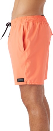 Lennox Hermosa Solid Elastic Waist 17" Swim Trunks - Men's