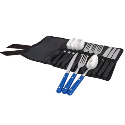 4-Person Enamel Cutlery Set with Bonus Cutlery