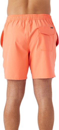 Lennox Hermosa Solid Elastic Waist 17" Swim Trunks - Men's