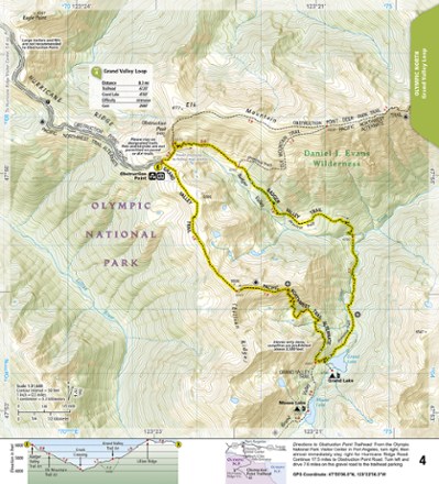 Olympic National Park Day Hikes Topographic Map Guide