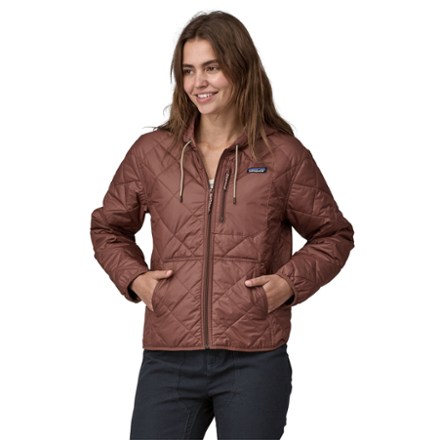 Diamond Quilted Bomber Insulated Hoodie - Women's