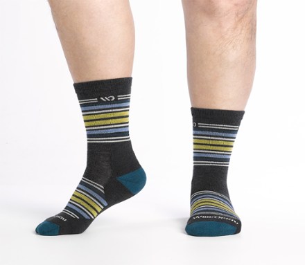 Multi Stripe Cushioned Micro Crew Socks - Men's