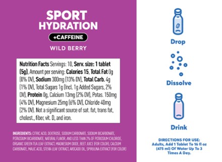 Sport + Caffeine Hydration Tablets - 10 Servings