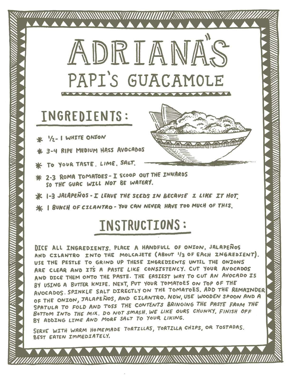 Adriana's Papi's Guacamole Recipe