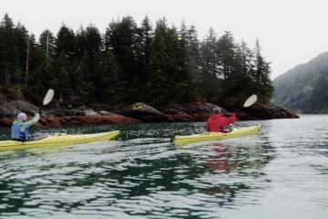 Rainy and Happy Kayaking in Seward, Alaska