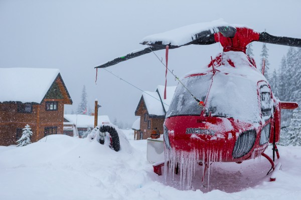 Helicopter at the Snowwater lodge