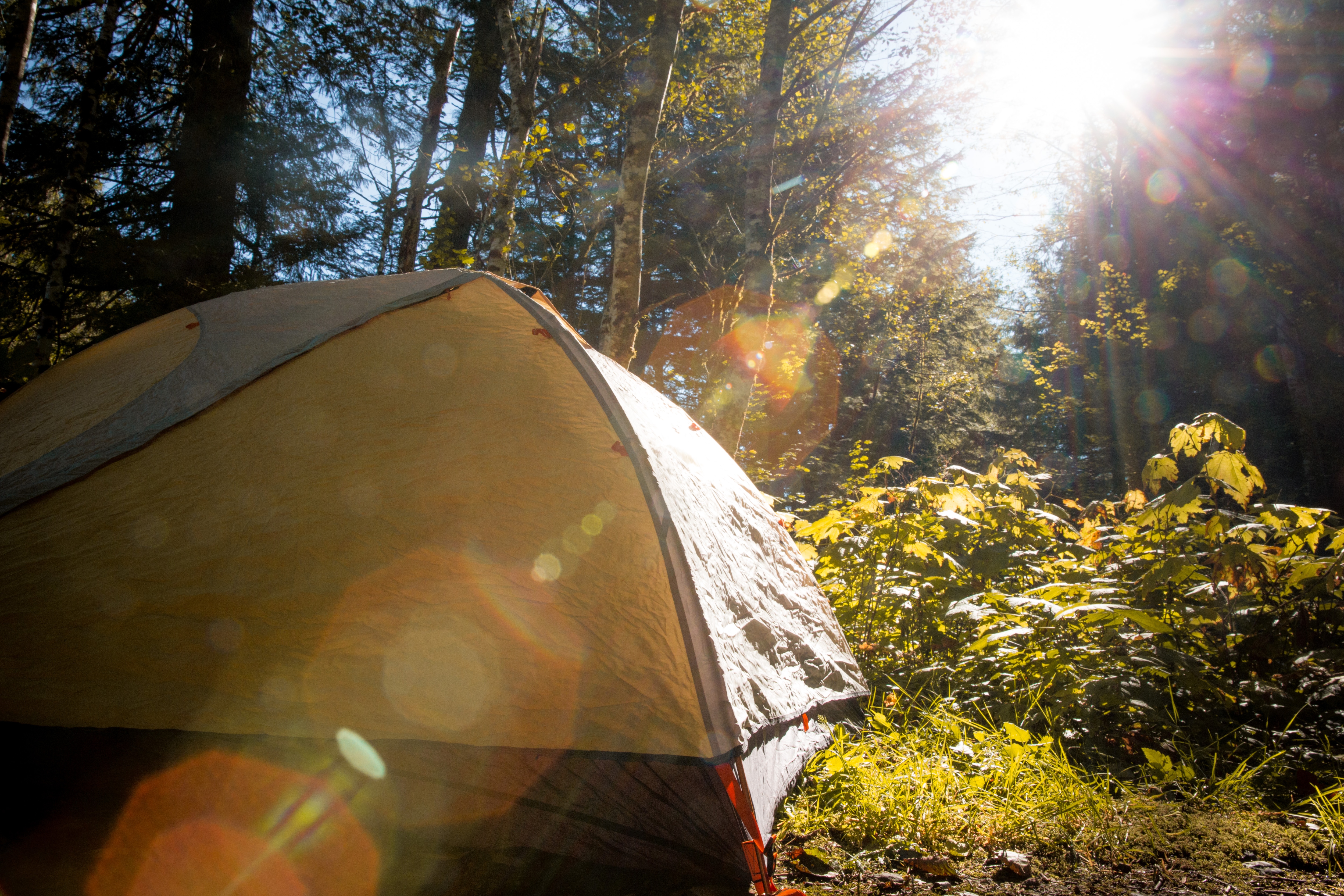 Tent camping in outlet the rain