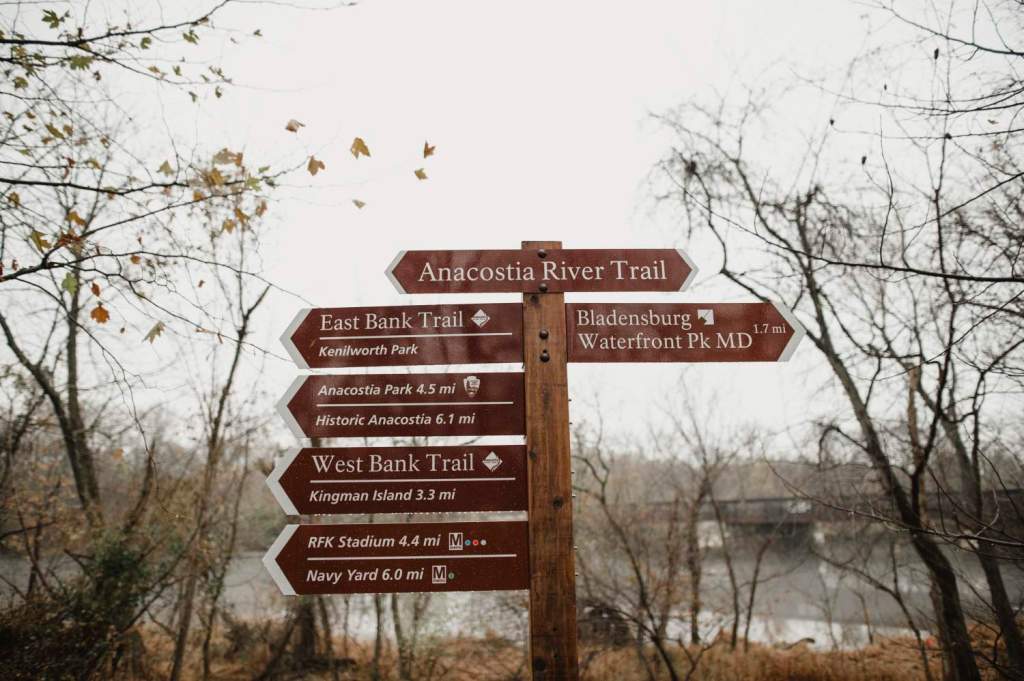 Sign on the bike trail