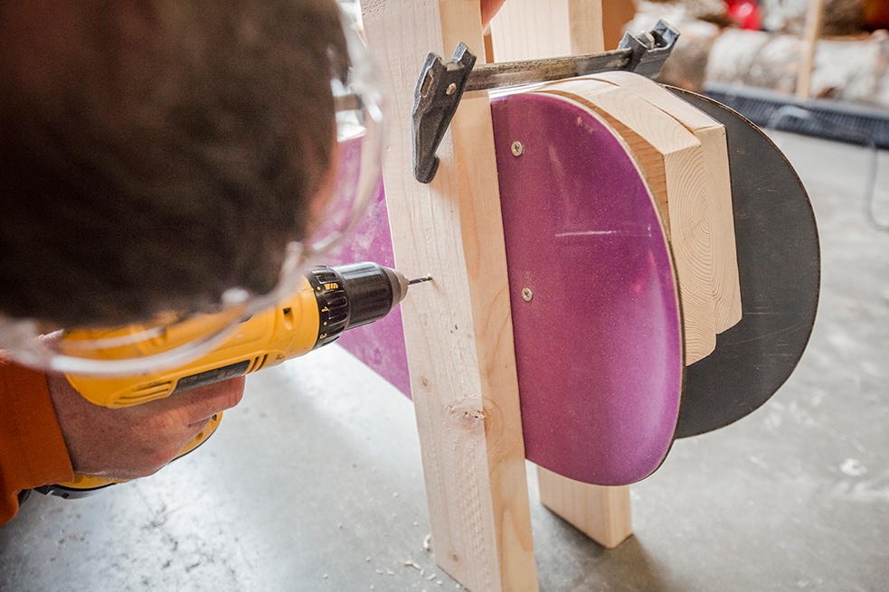 making a DIY Ski and Snowboard Adirondack Chair