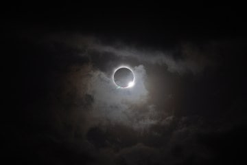 A photo of the sun in the midst of a total eclipse.