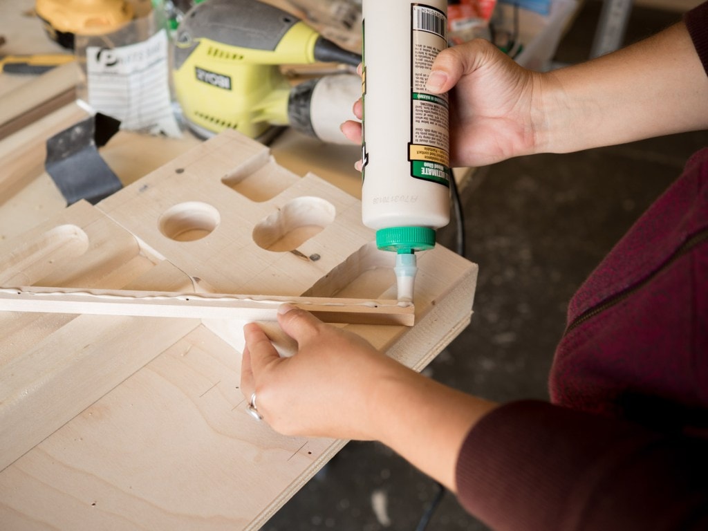 we used the block-free center section of plywood to add edge holds to our board