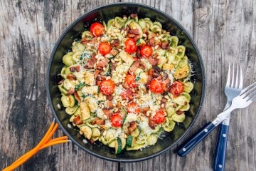 Camp Cooking Pesto Pasta