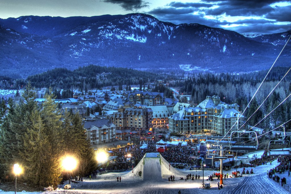 A jump at the World Ski and Snowboard Festival, held each spring in Whistler, British Columbia.