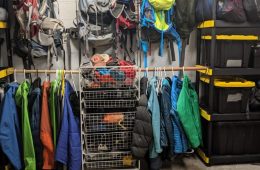 Use a rod to hang jackets, packs and other gear.