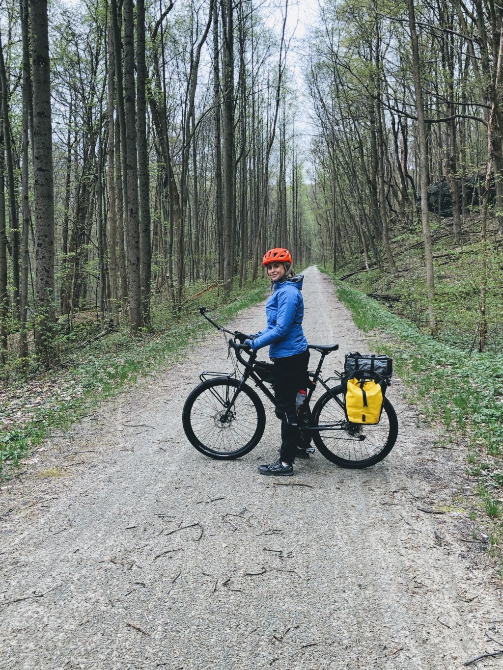 Anna, of Trailheads, while bikepacking