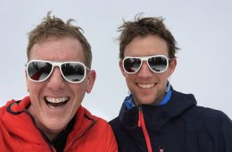 Leif and Bobby Whittaker pose on Mount Kennedy.