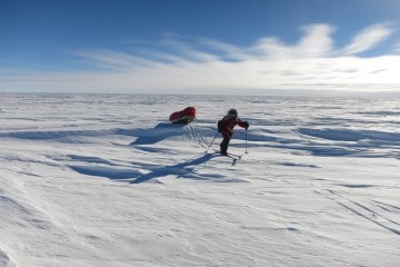 Chris Fagan skiing in Antarctica