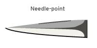 Needle point blade