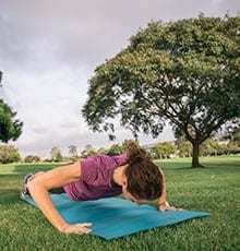 Woman in a plank position