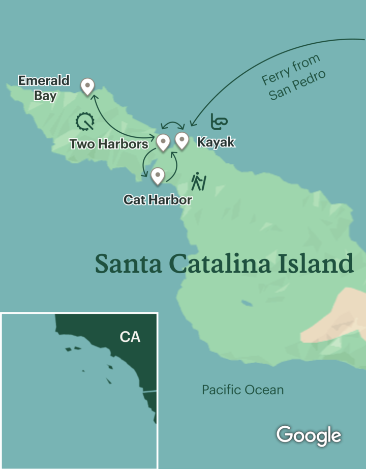 Itinerary map for Catalina Island Multisport