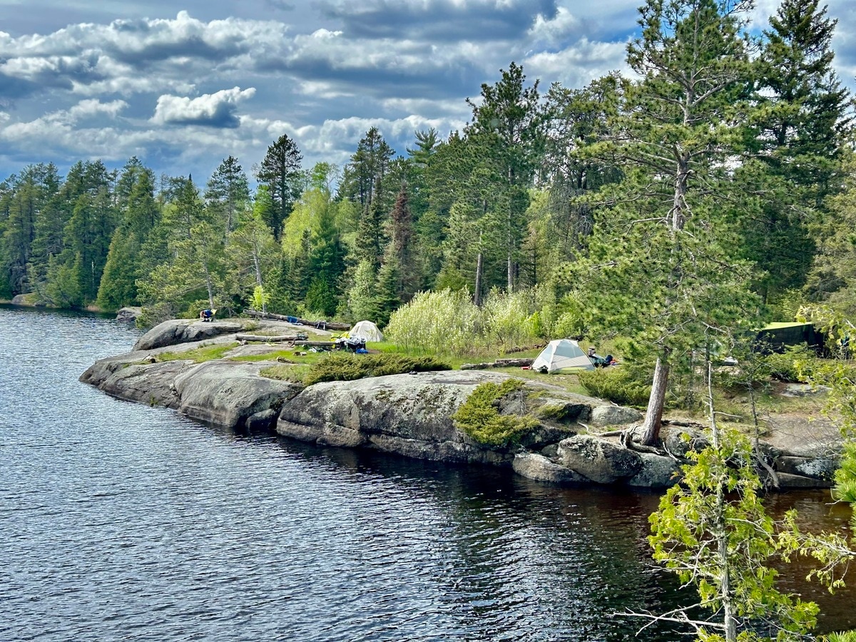 Canoe camping is its own category altogether.  Enjoy the freshness of the air, the quality time spent with like-minded people in a place without modern conveniences, the loons swimming past camp, and waking up in the morning to the sounds of the water pushing up against the shoreline.