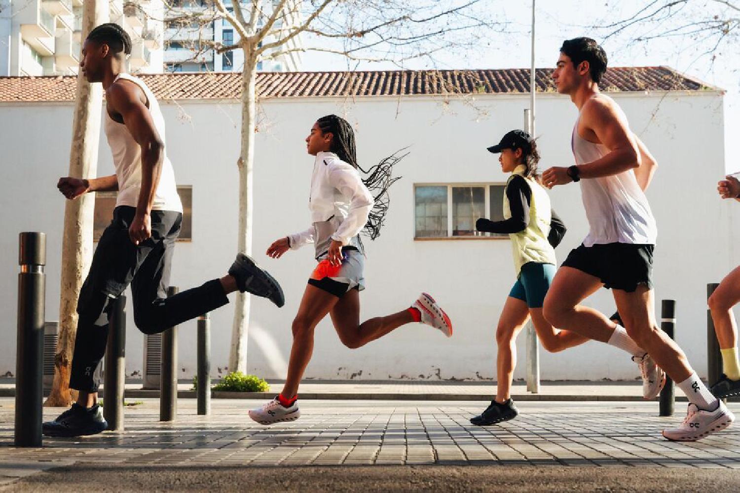 Group of people running