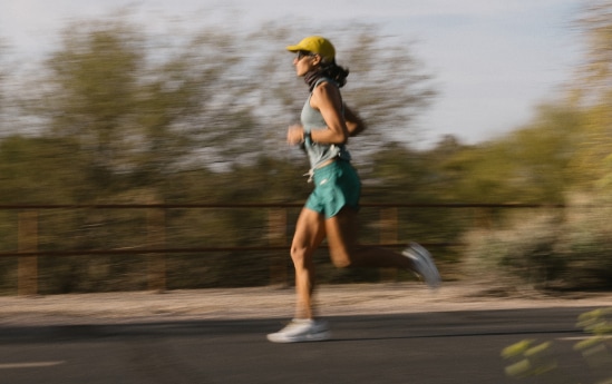 A trail runner on a sunny day.