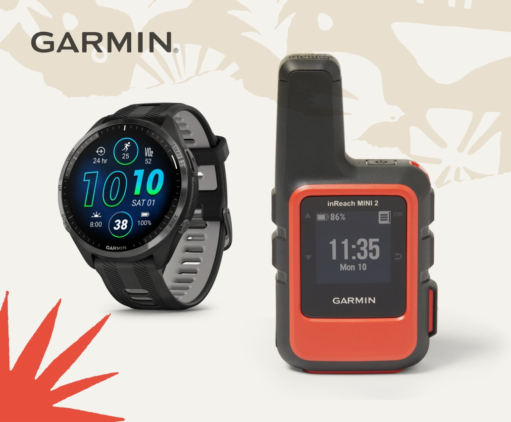 Garmin Forerunner 965 watch and in Reach Mini 2.