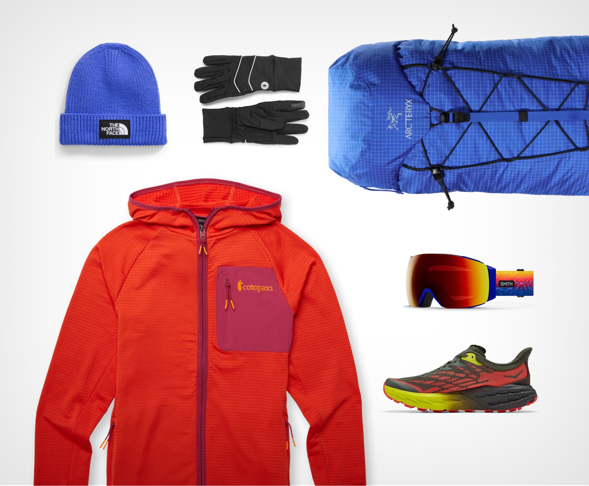 A collage of expertly picked outdoor gear.