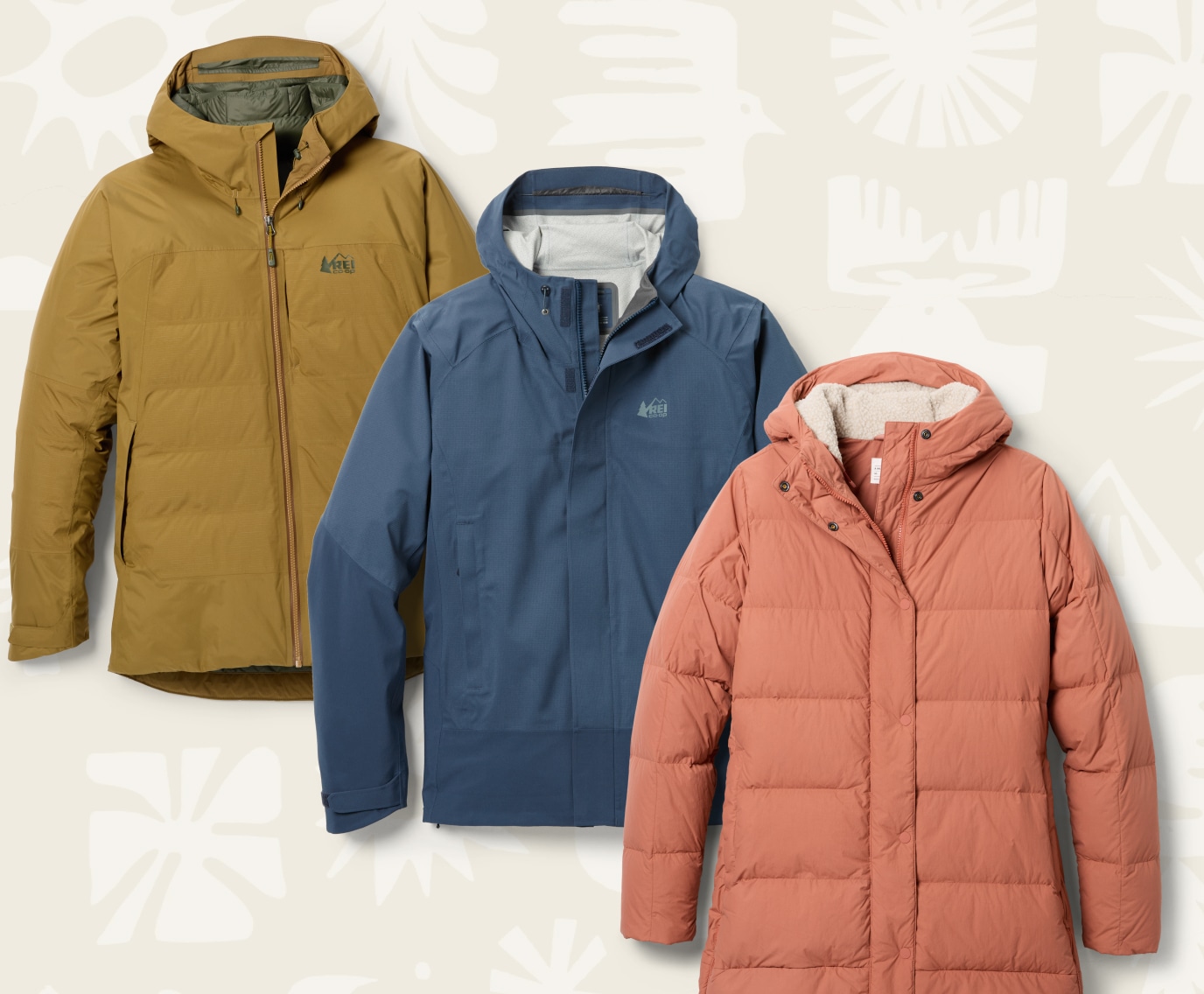 Jackets and parkas from top outdoor brands.