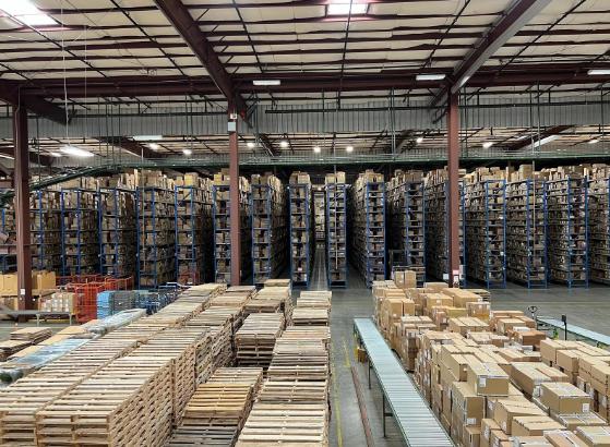 Interior photo of the inside of a distribution center