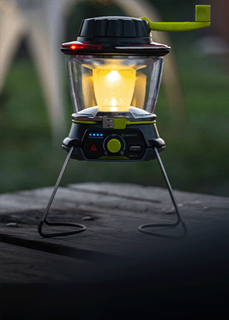 The Goal Zero Lighthouse 600 Lantern on a wooden table