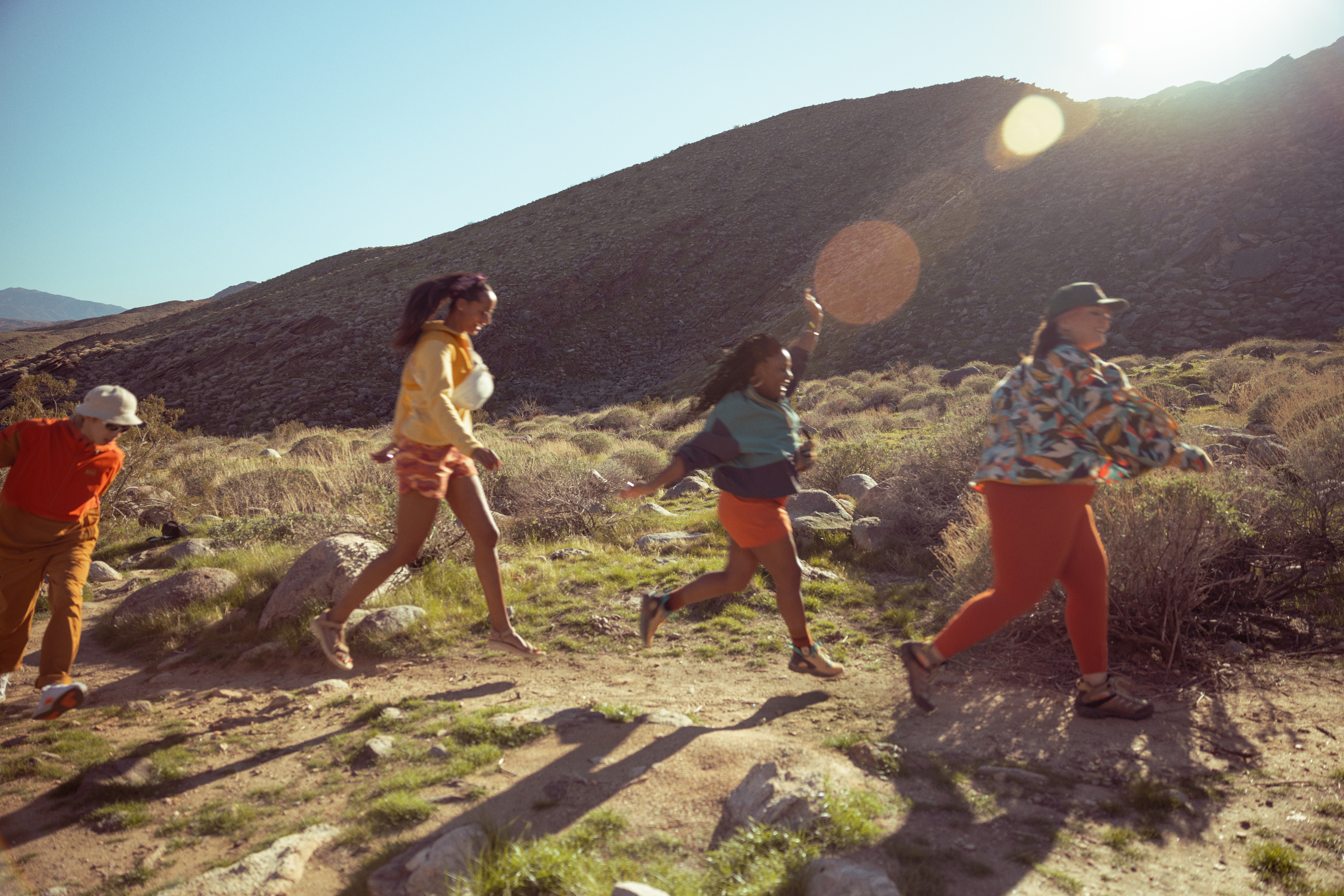 Hikers gallivant across desert trails