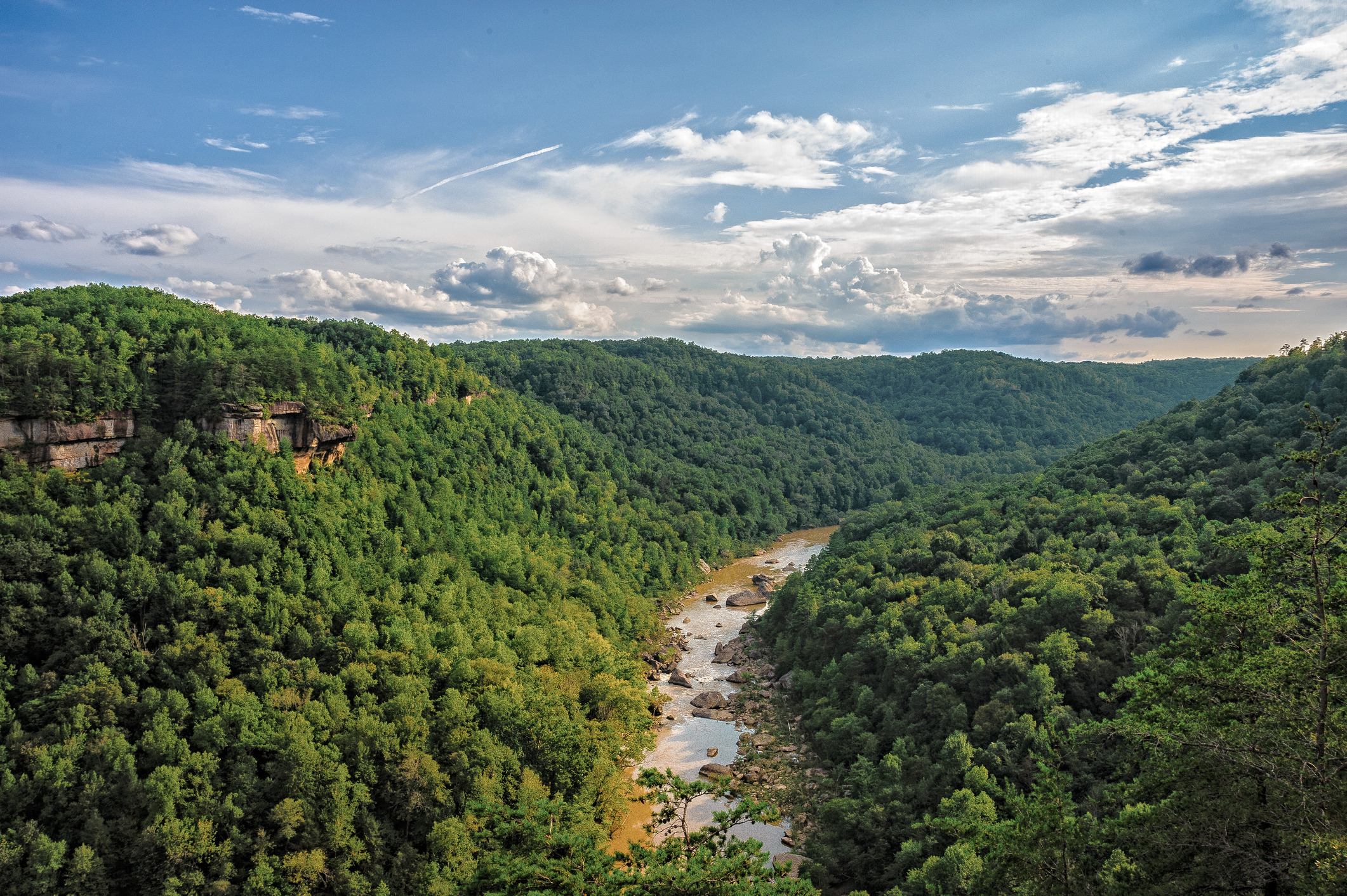 Aerial view of Big South Fork Cumberland River.