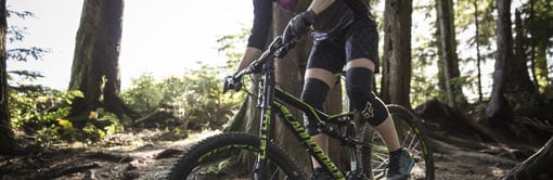 Mountain biker braking