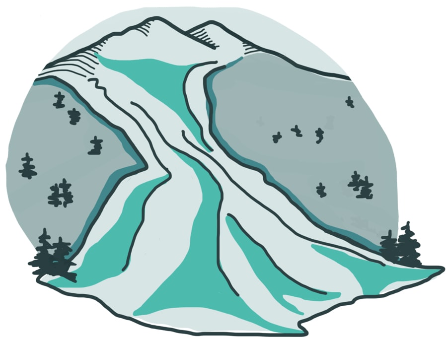 an illustration of an avalanche