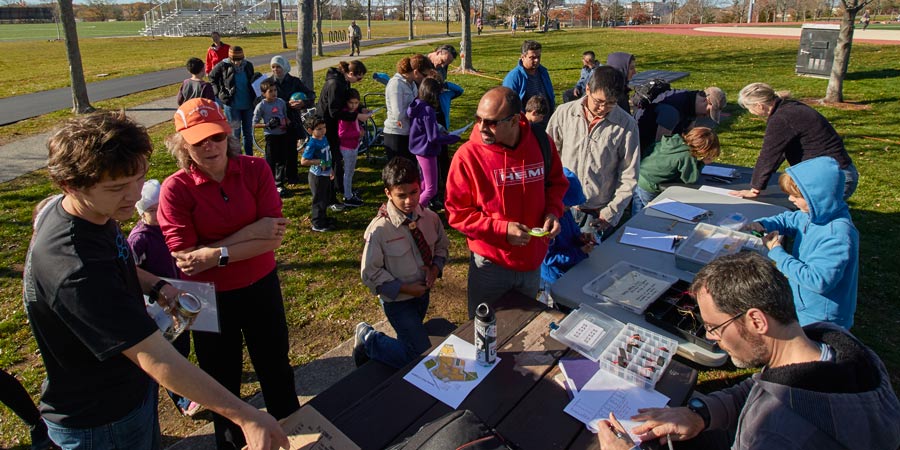 registration table at an orienteering event