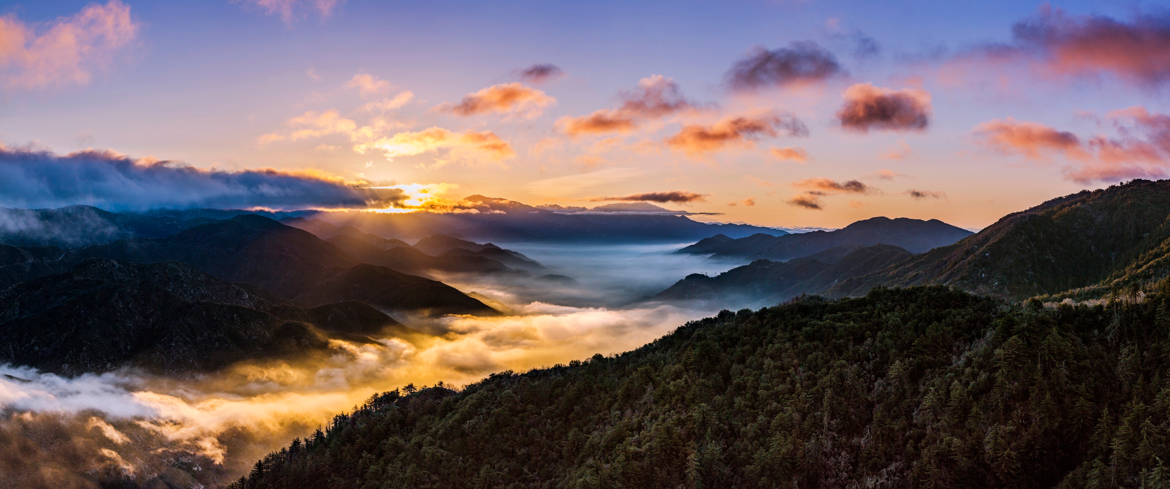 Sunset over teh Berryessa Snow Mountains