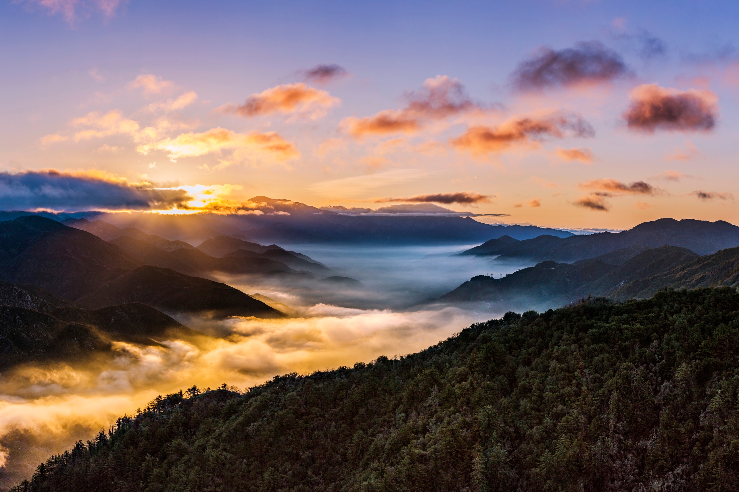 Sunset over teh Berryessa Snow Mountains