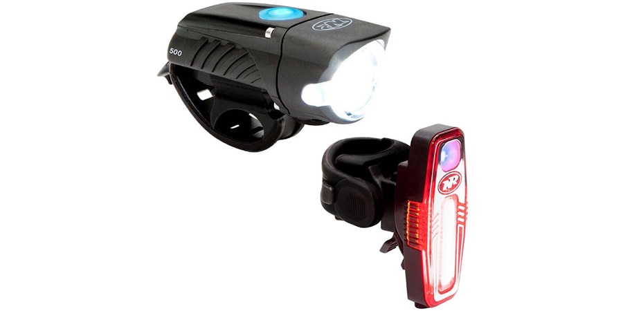 set of rear and front bike lights