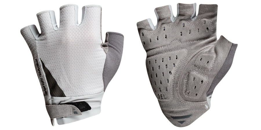 gray biking gloves