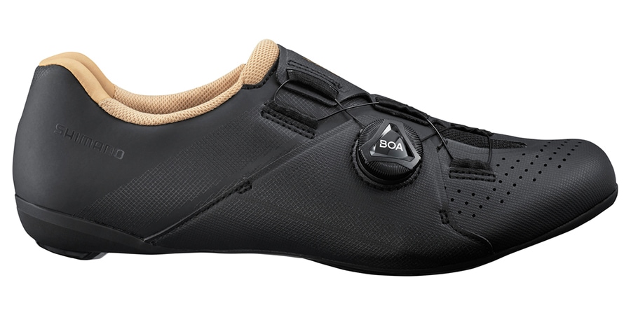 black road cycling shoes